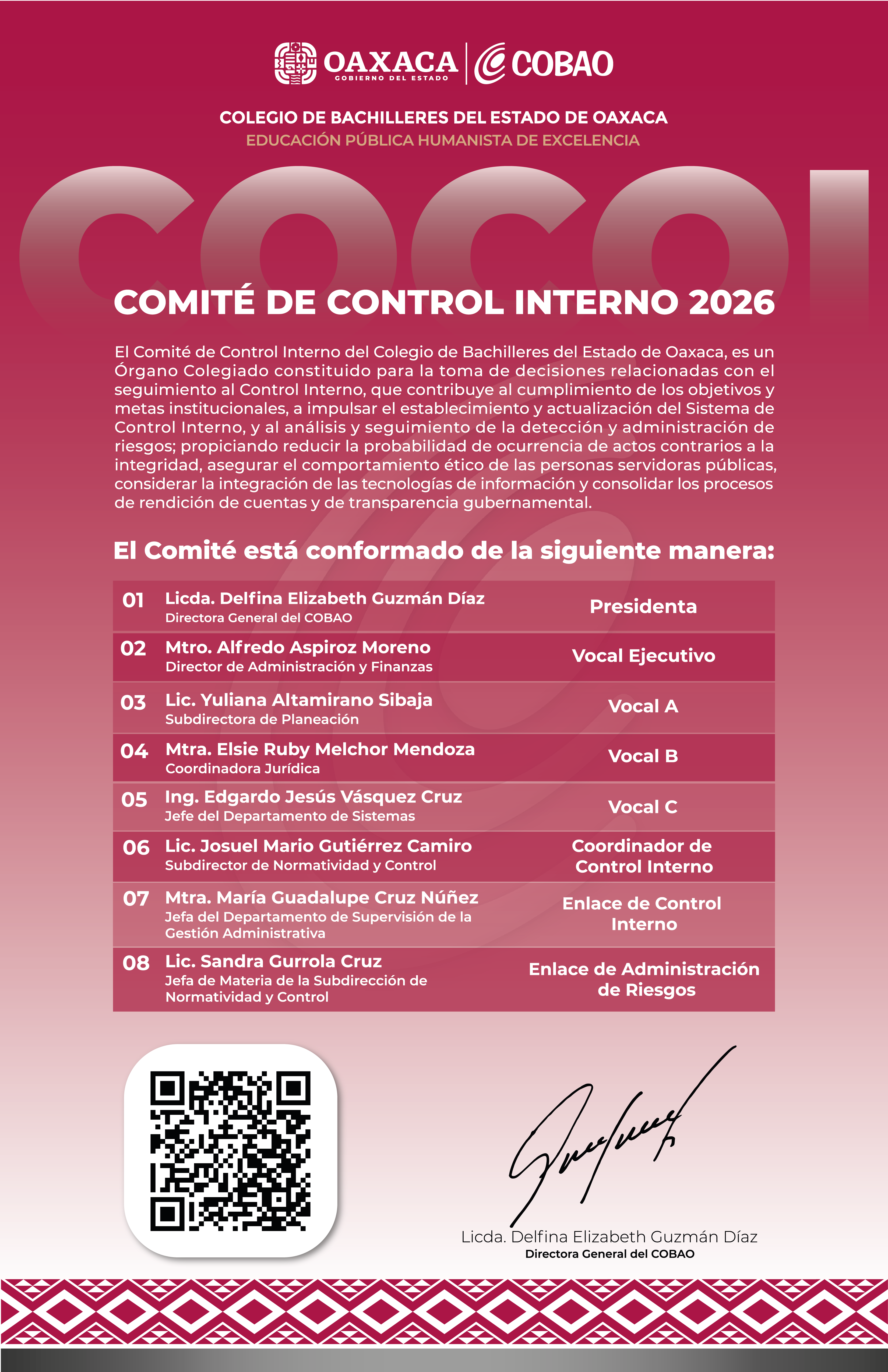 Conformacion de Comite de Control Interno COBAO 2026